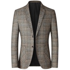 BOOSTIFY Men's Striped Plaid Suit